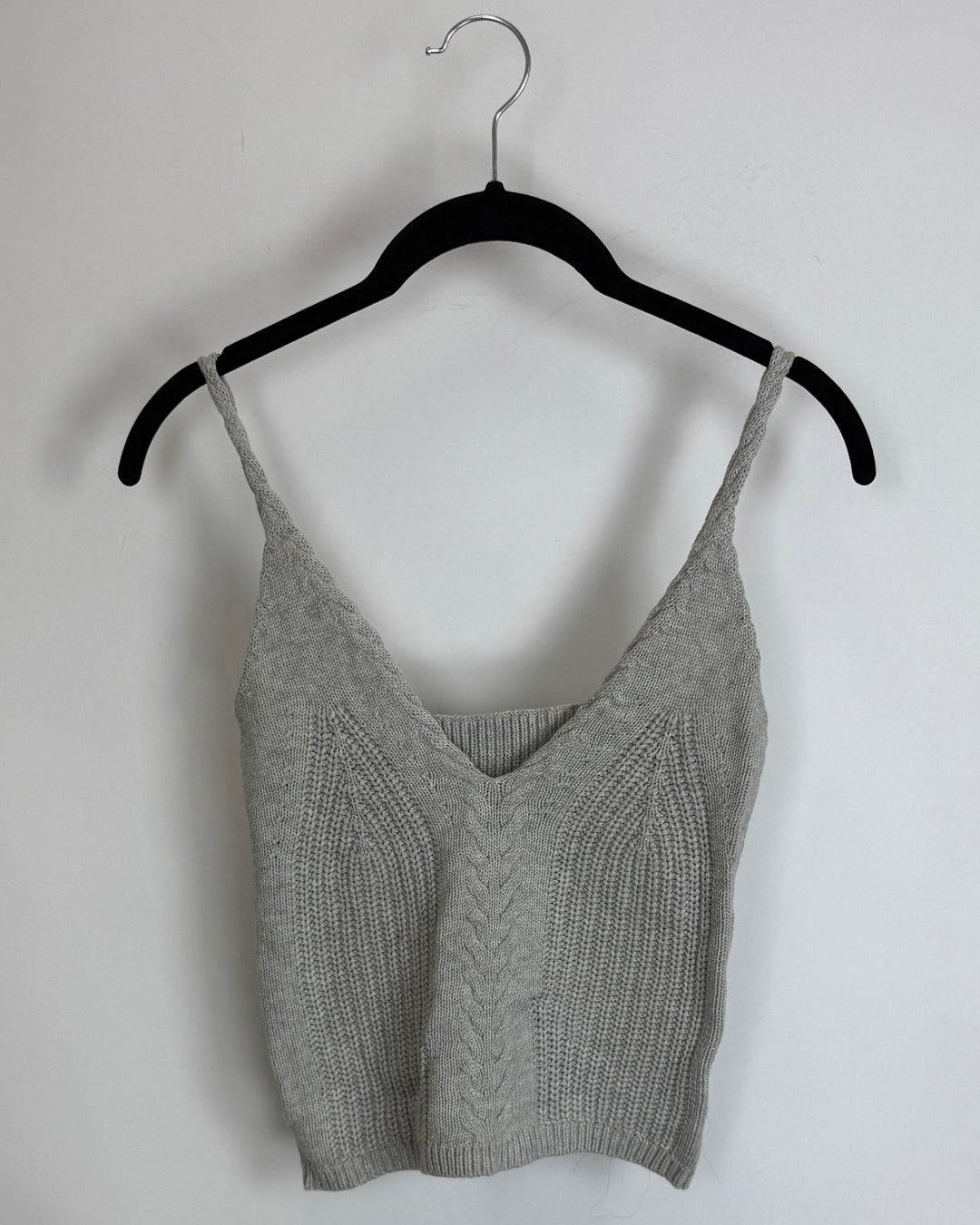 Gray Knit Cropped Tank Top - Size 00/0