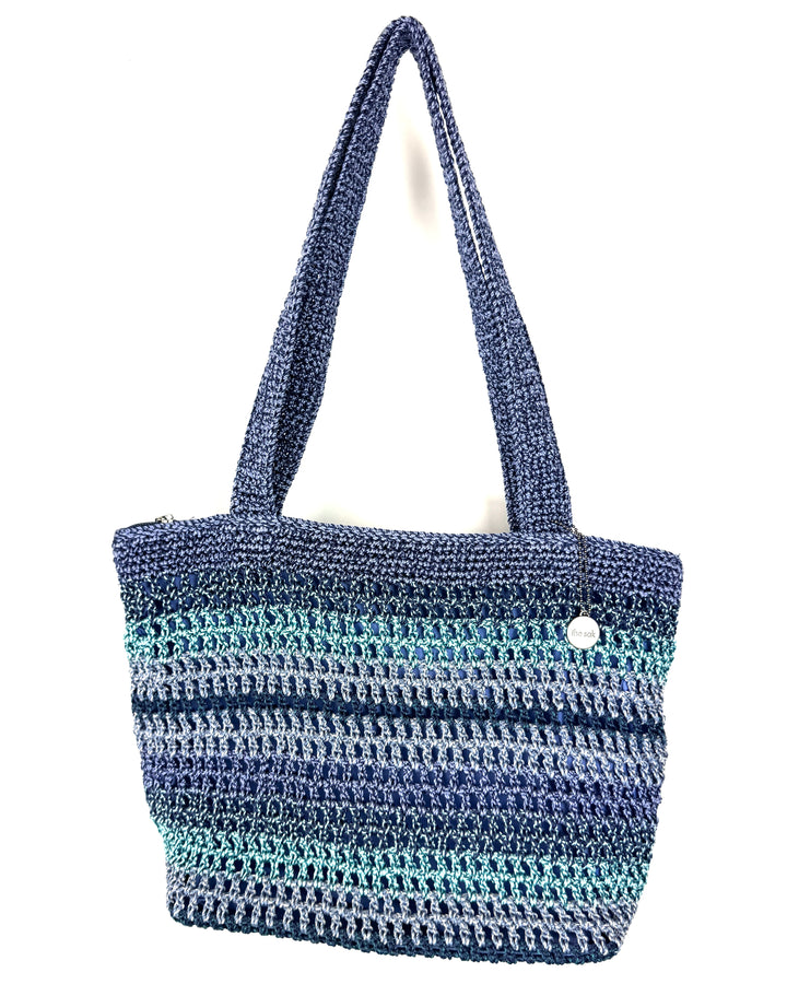 Blue Crochet Tote Bag