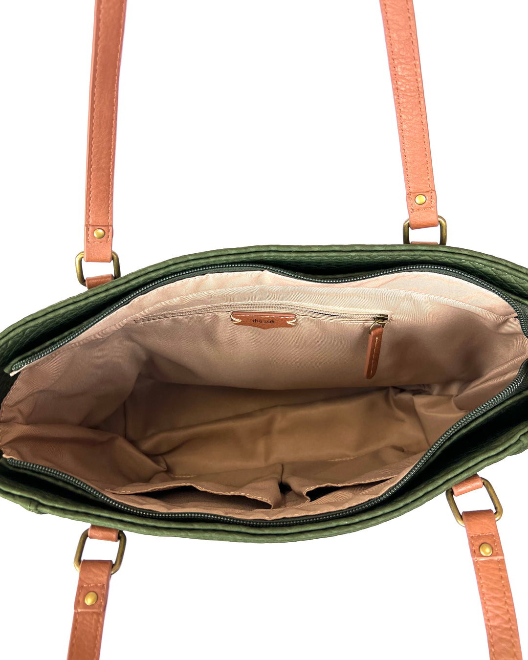 Olive Green Textured Shoulder Bag