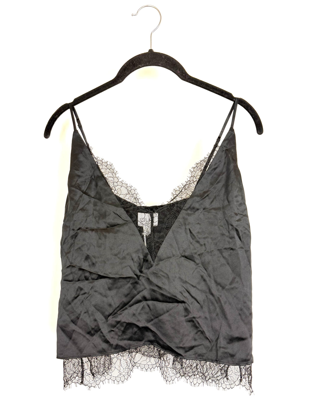 Midnight Black Lace Cropped Camisole - size 2/4
