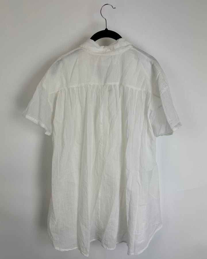 Free People Sheer White Tunic - Extra Small