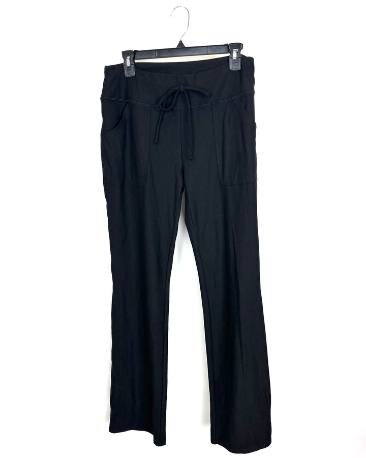 Black Wide Leg Drawstring Pant - Size 6/8