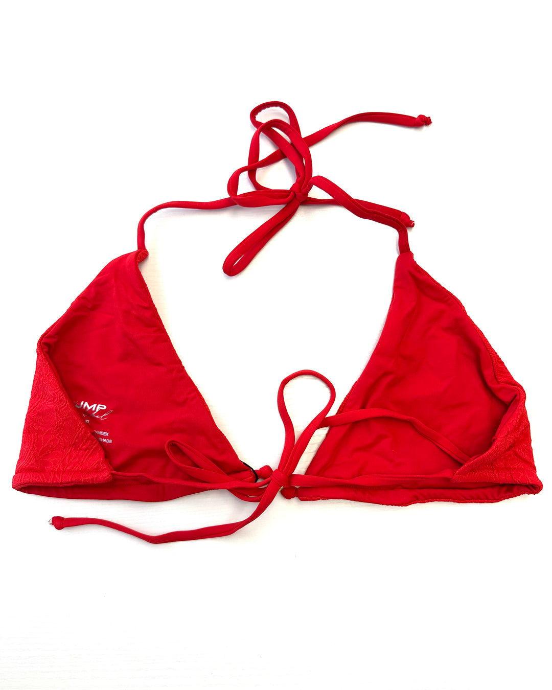 Red Embossed Triangle Bikini Top - Extra Large and Extra Extra Large