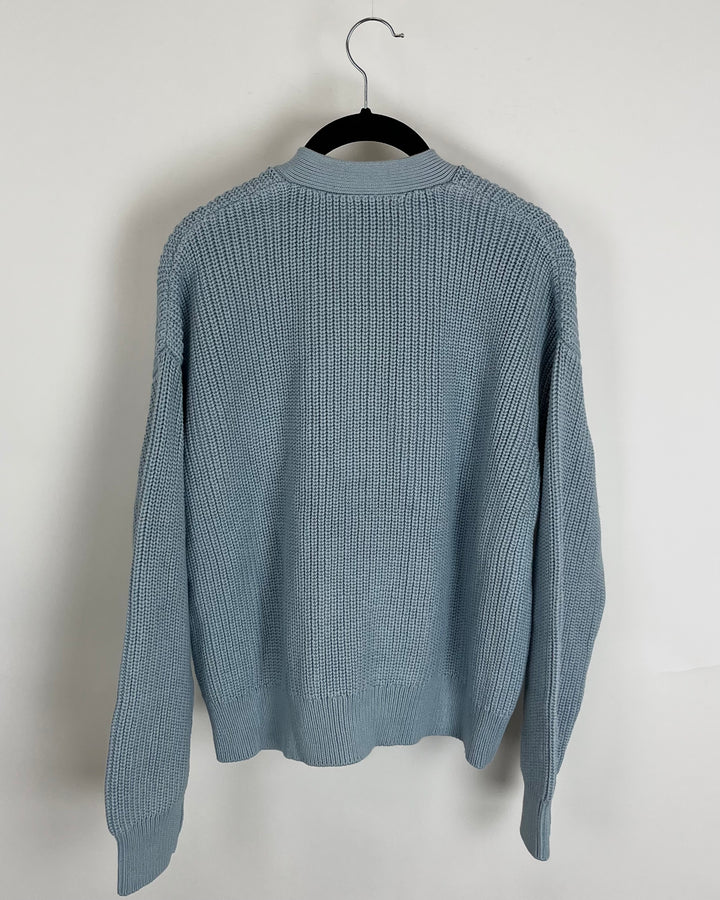 Quince Blue Knit Cardigan - Small