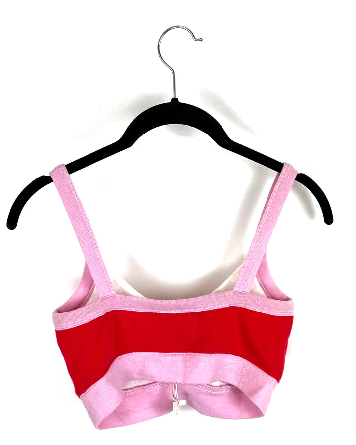 Pink and White Bralette - Size 0/2