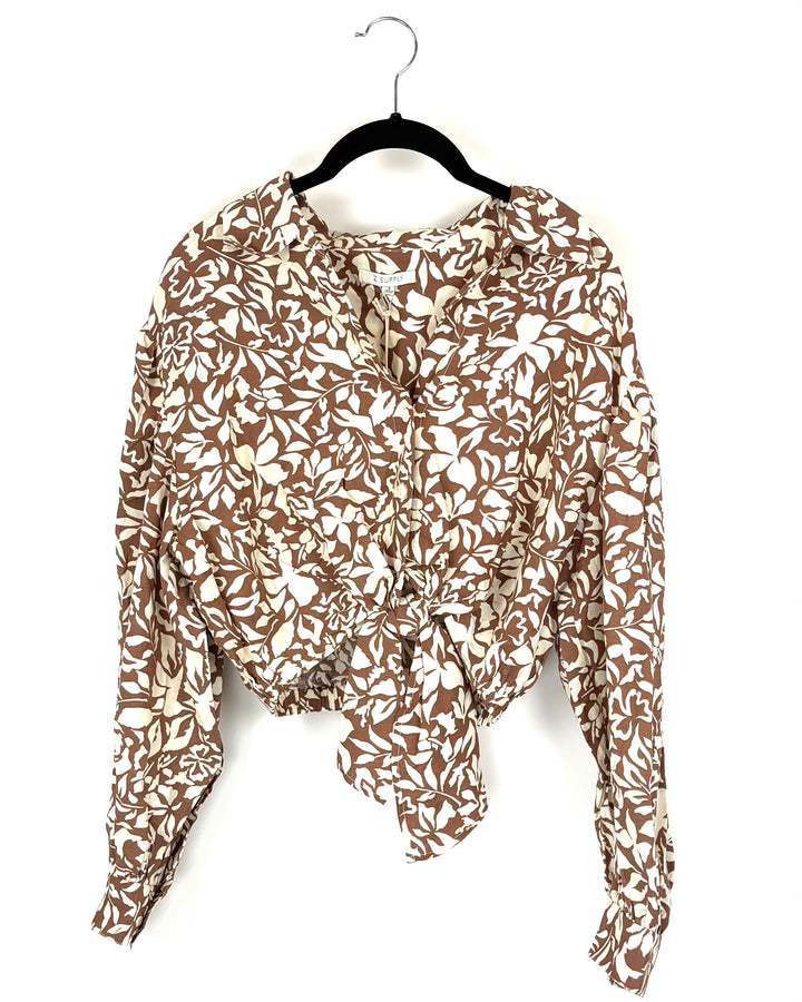 Cropped Long Sleeve Blouse - Small