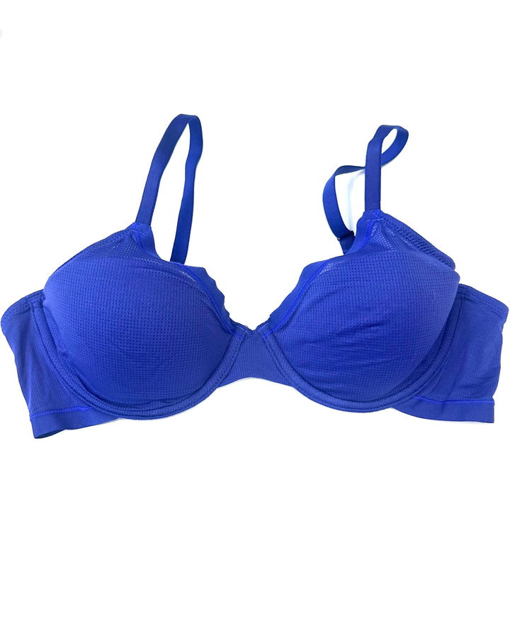 Royal Purple Mesh Overlay Bra - 34B