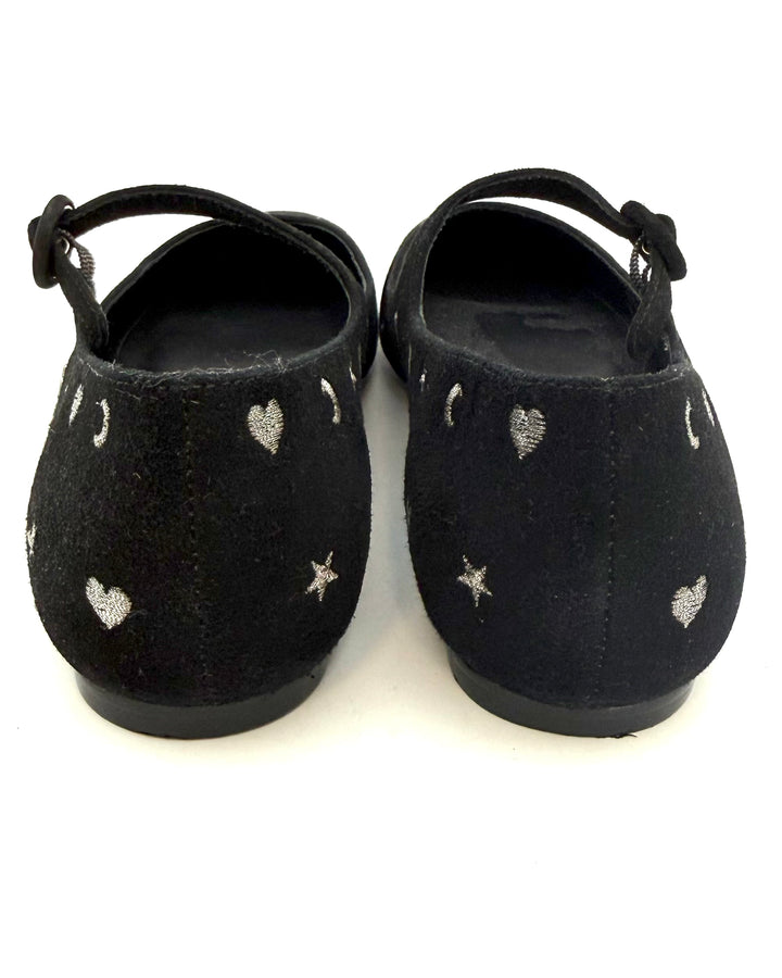 Black & Silver Printed Ballet Flat - Size 6.5