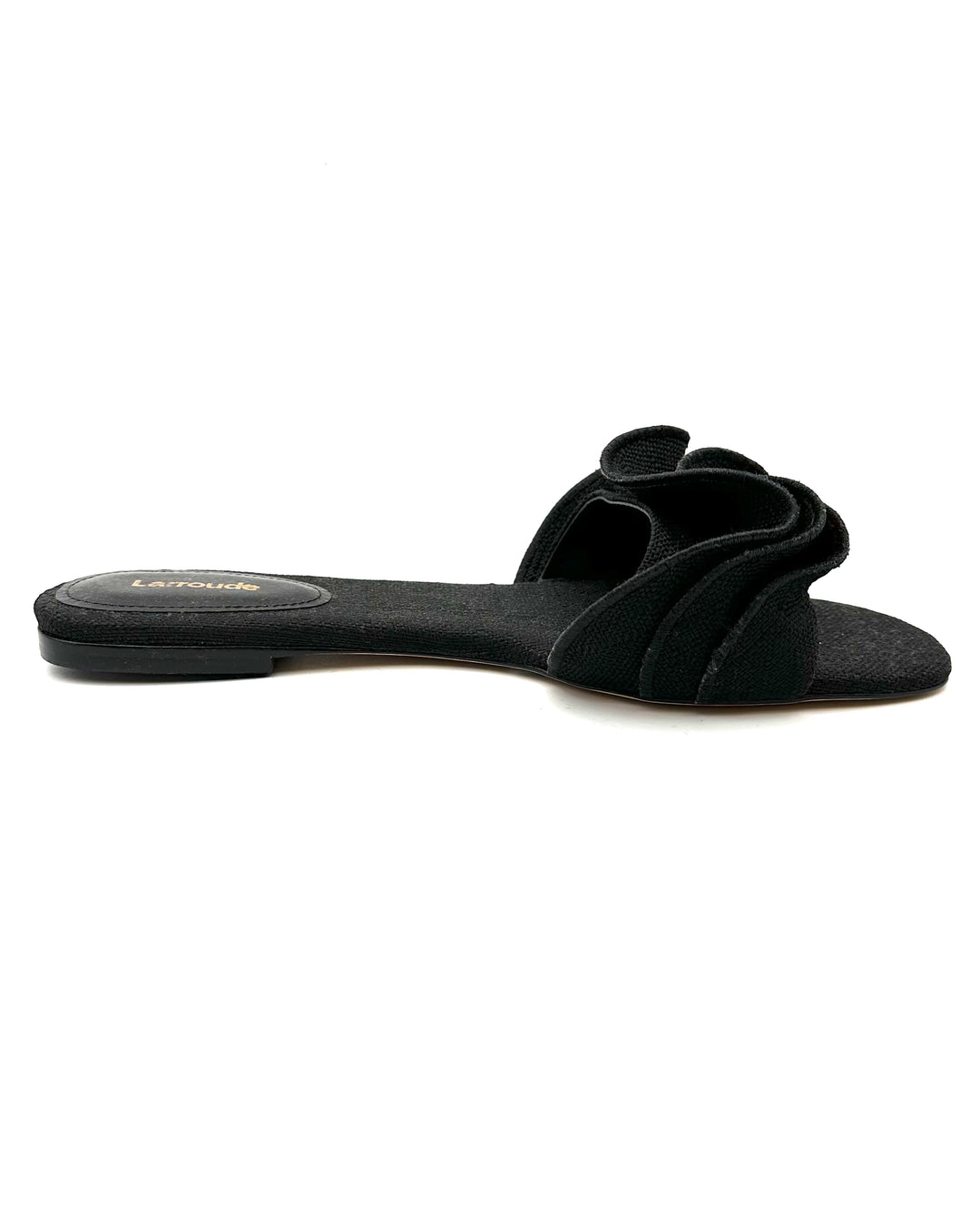 Black Raffia Ruffle Sandal - Size 9