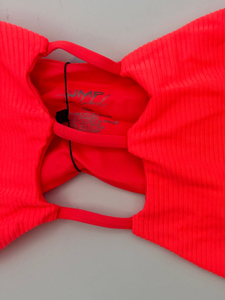 Neon Coral Strapless Bandeau Bikini Top - Extra Extra Extra Large