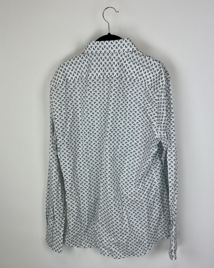 MENS Cocktail Button Up Long Sleeve - Medium Slim Fit