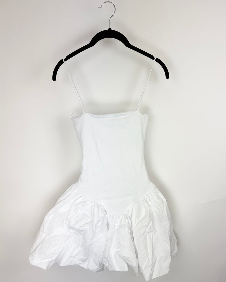 Zara White Bubble Skirt Dress - Small