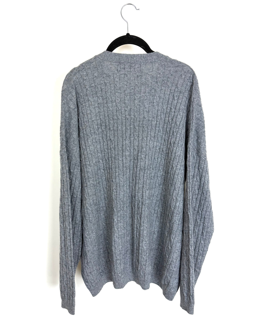 Gray Thin Cable Knit Cardigan - Size 10/12