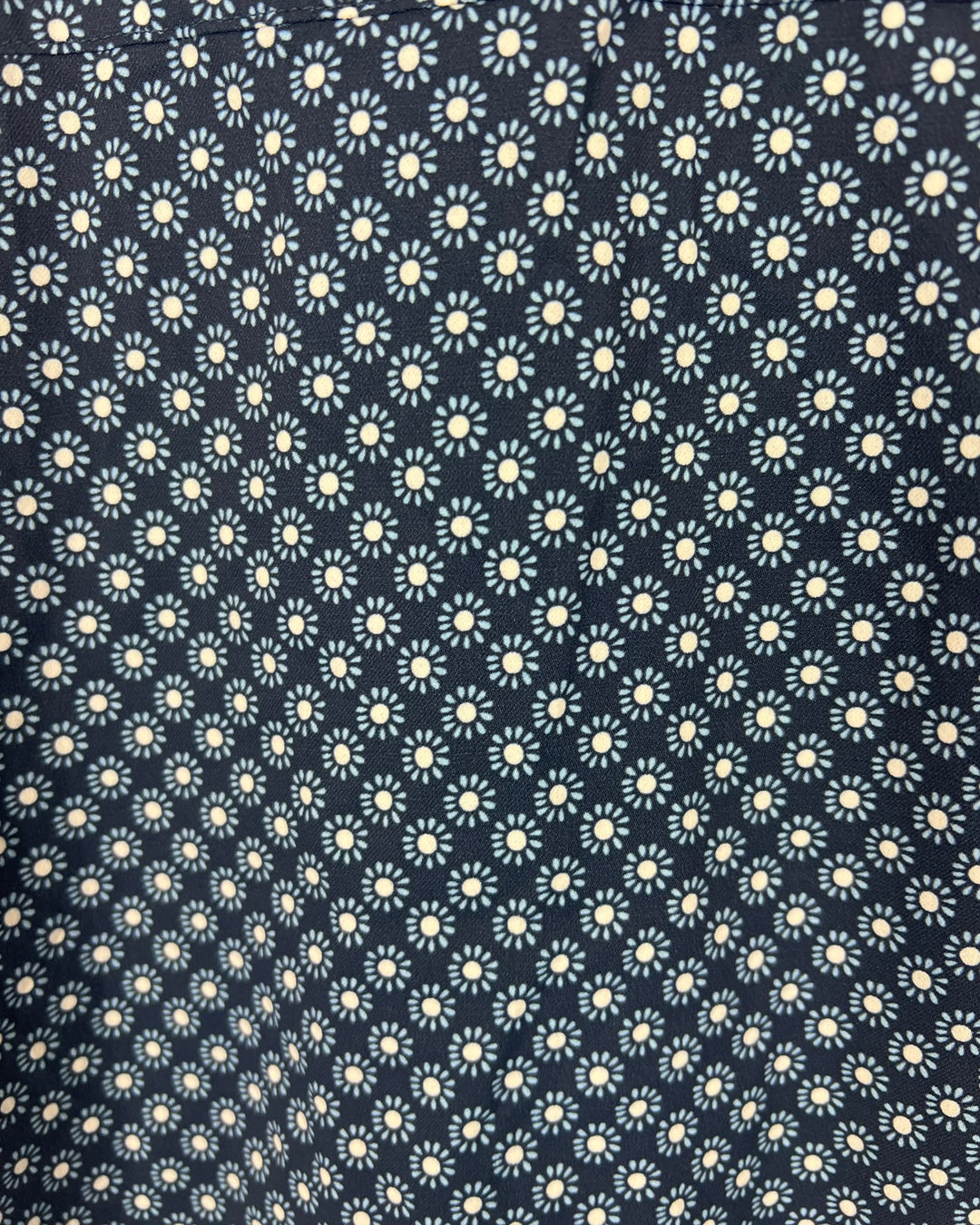 MENS Dark Blue Floral Button Up Long Sleeve - Medium Slim Fit