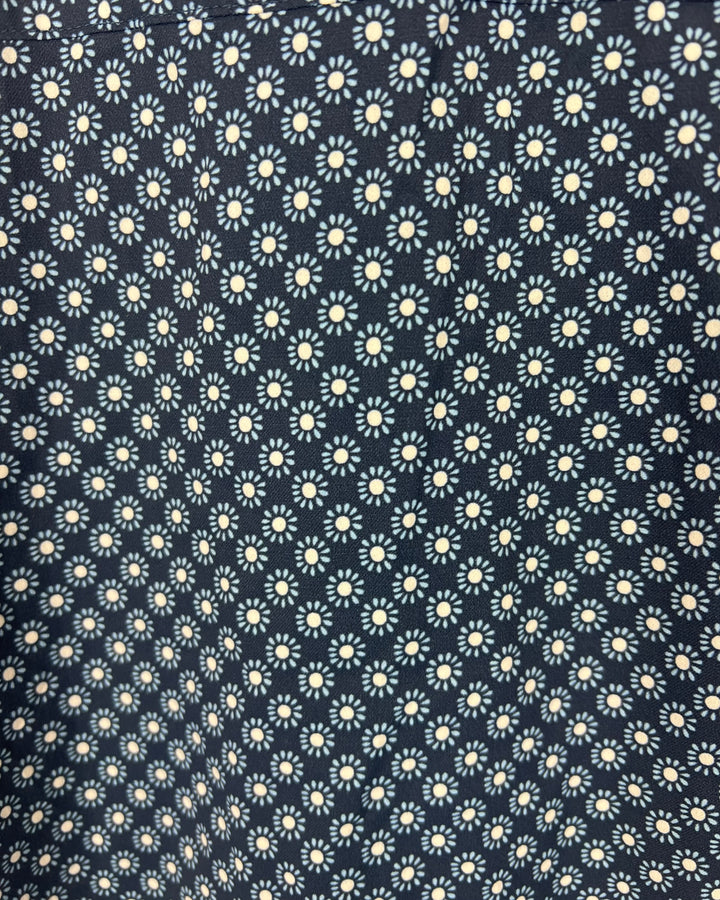 MENS Dark Blue Floral Button Up Long Sleeve - Medium Slim Fit