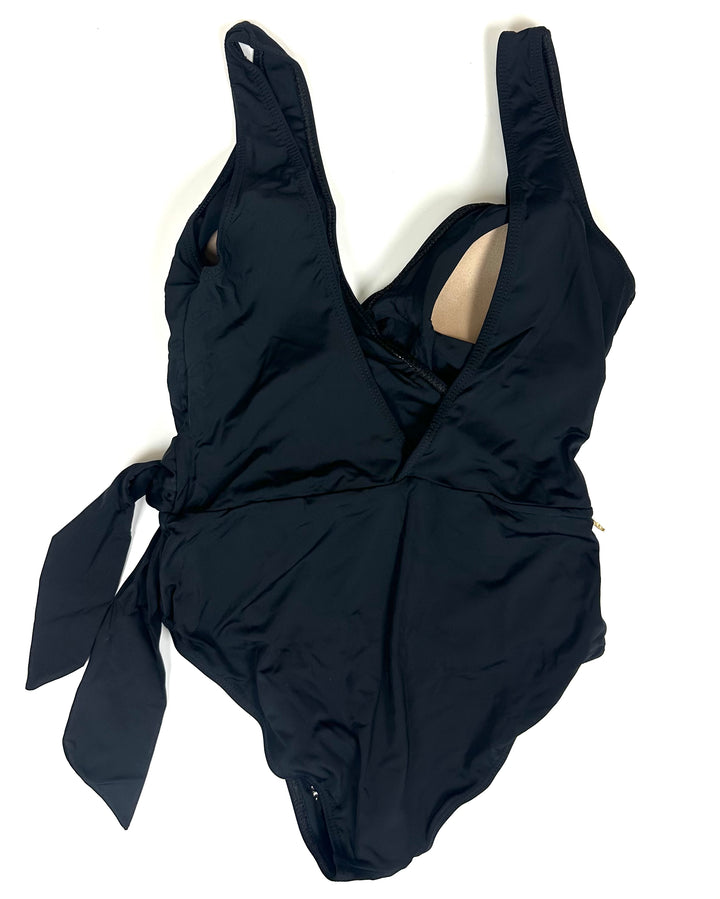 Black Wrap One Piece Swimsuit - Size 4/6