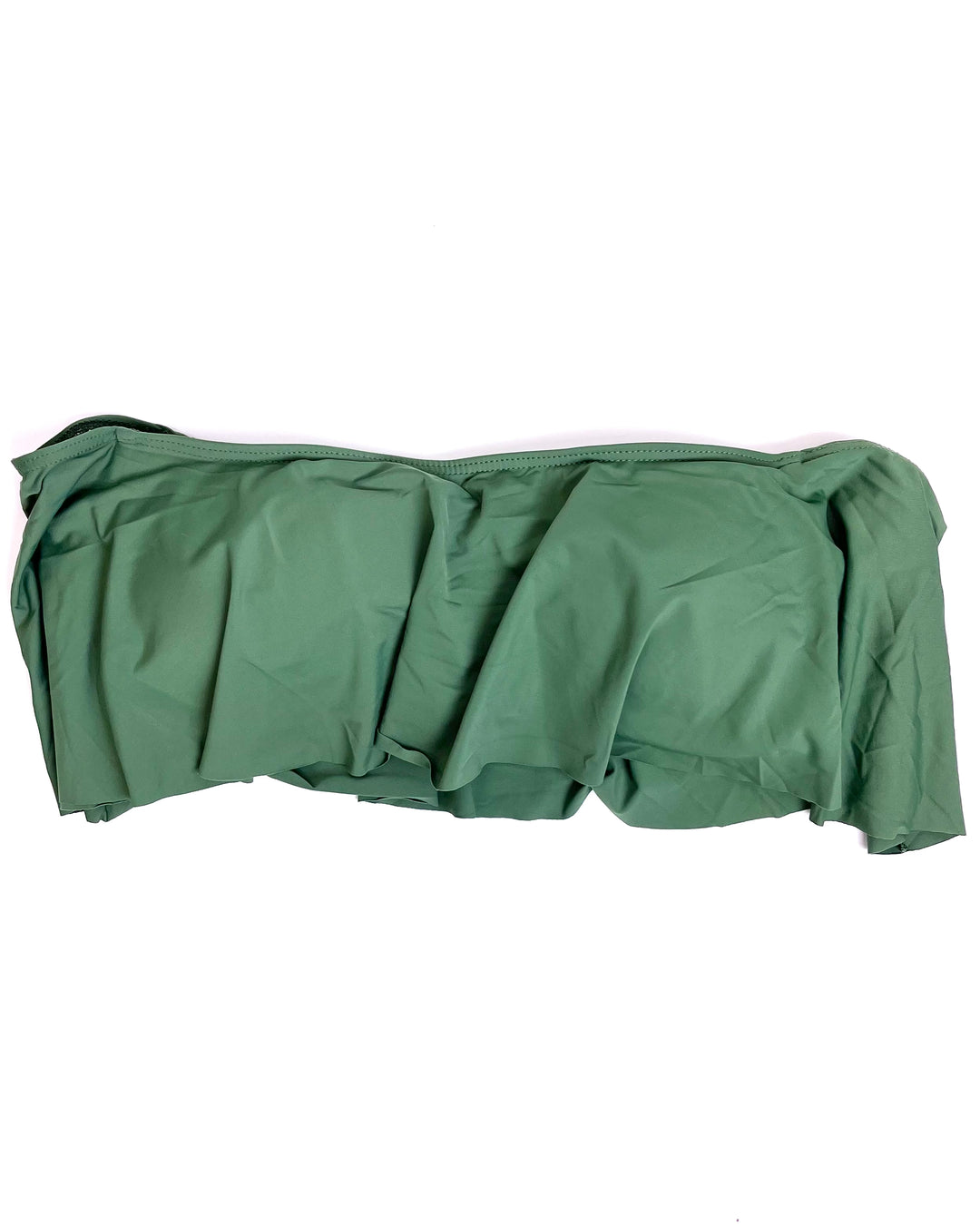 Dark Green Ruffle Bandeau Bikini Top - S, XL