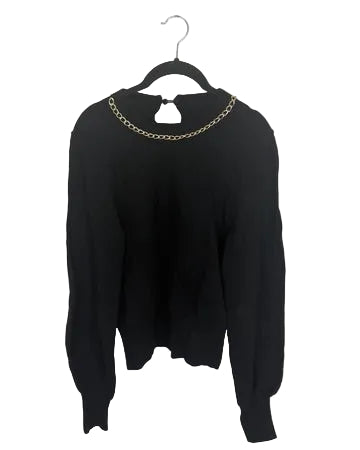 Black Sweater with Gold Chain- Size 2/4