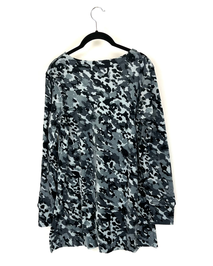 Gray Camouflage Fleece Tunic - Size 2-16