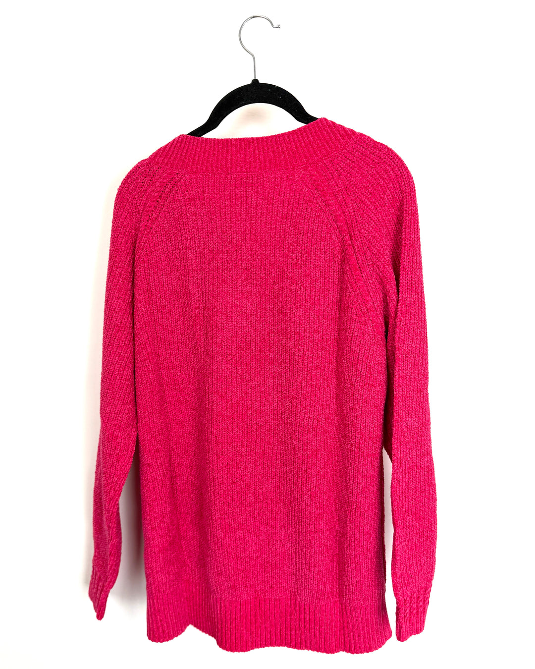 Hot Pink Chunky Knit Sweater - Size 6/8