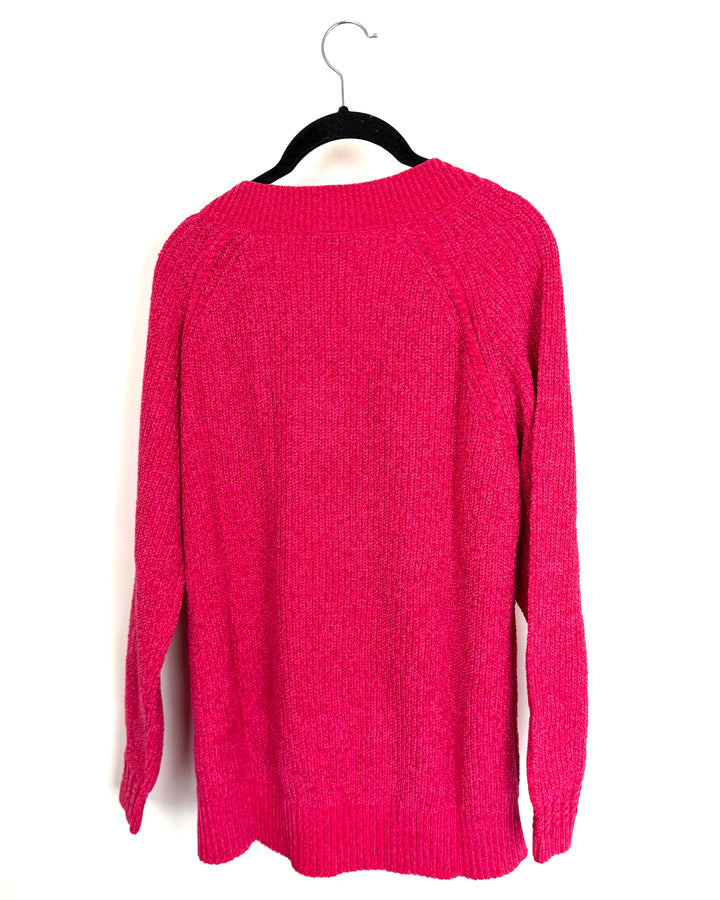 Hot Pink Chunky Knit Sweater - Size 6/8