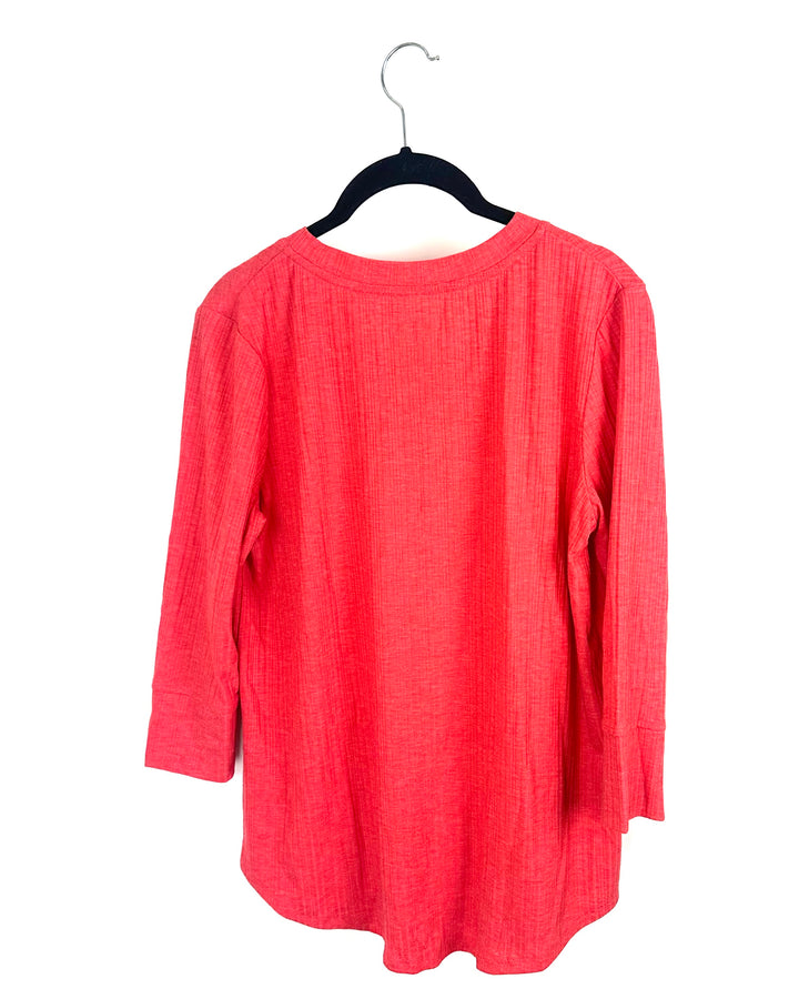 Dark Coral V-Neck Top - Size 4/6