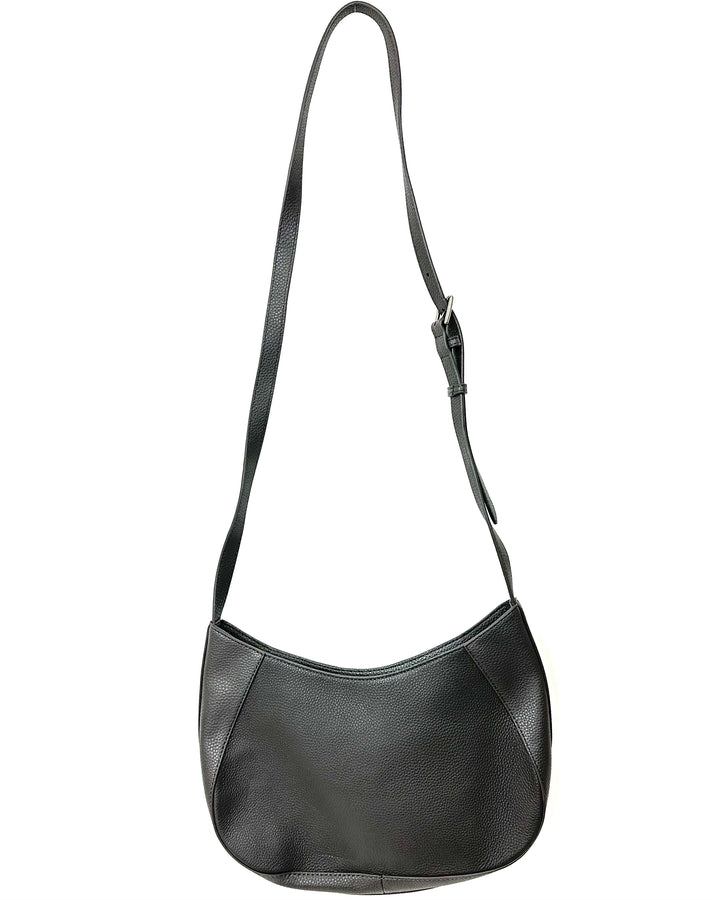 Grey Leather Crossbody Bag