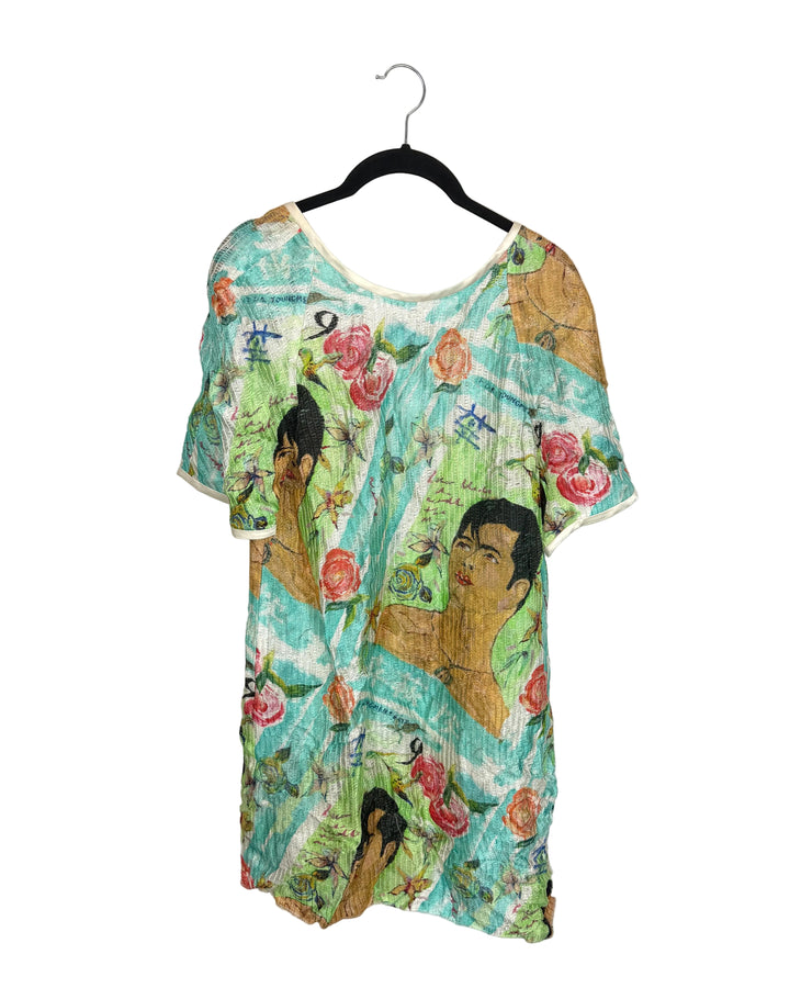 Abstract Short Sleeve Shirt - Size 6/8