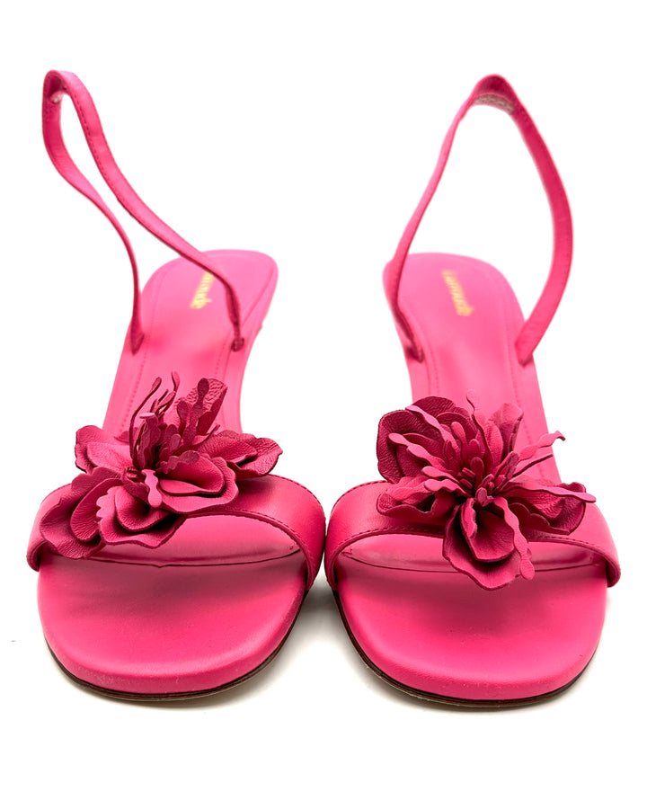 Pink Leather Open Toe Sandals - Size 9