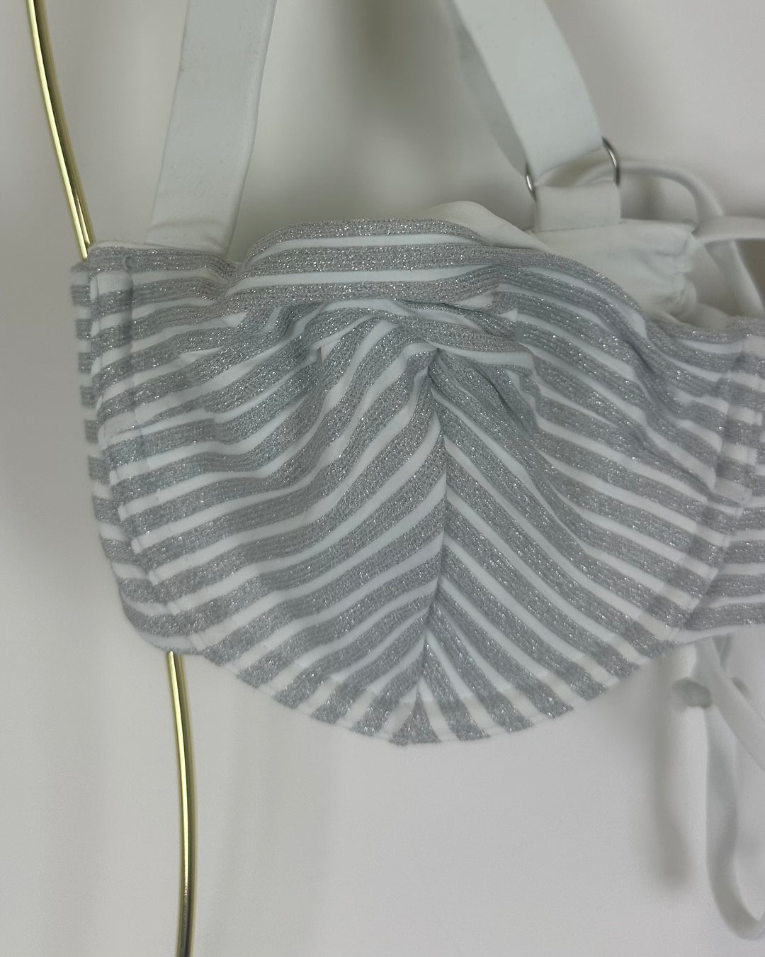 Metallic Silver Underwire Bikini Top - XL, XXL, XXXL