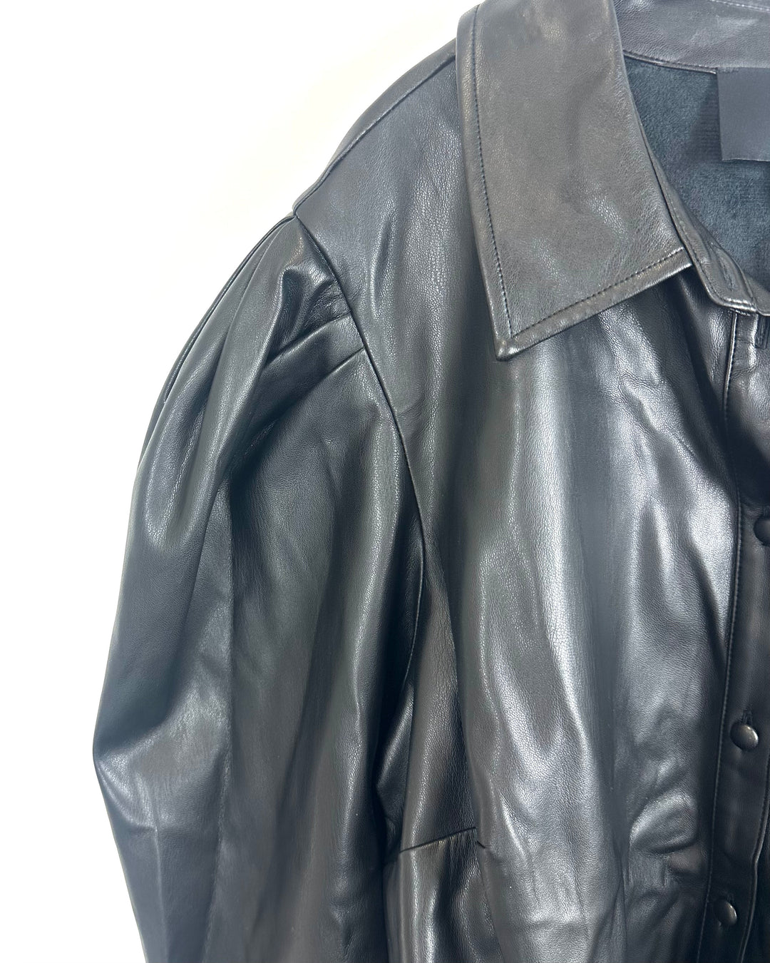 Black Faux Leather Bodysuit - Size 1X