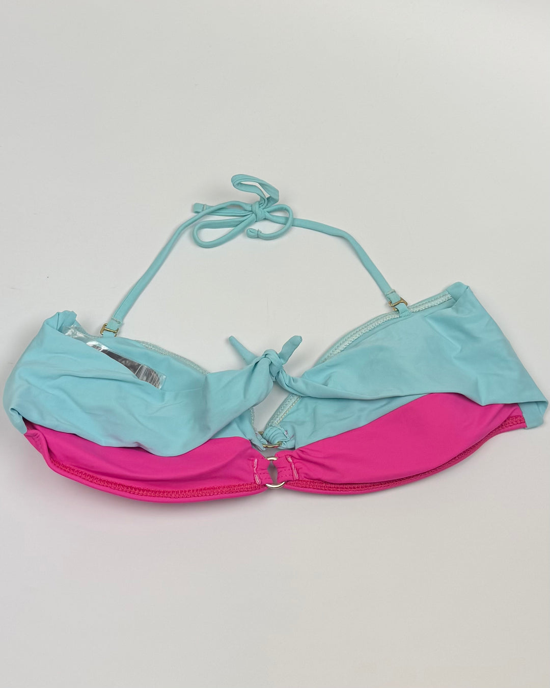 Sky Blue & Bright Pink Convertible Bikini Top - Small and  XL D Cup