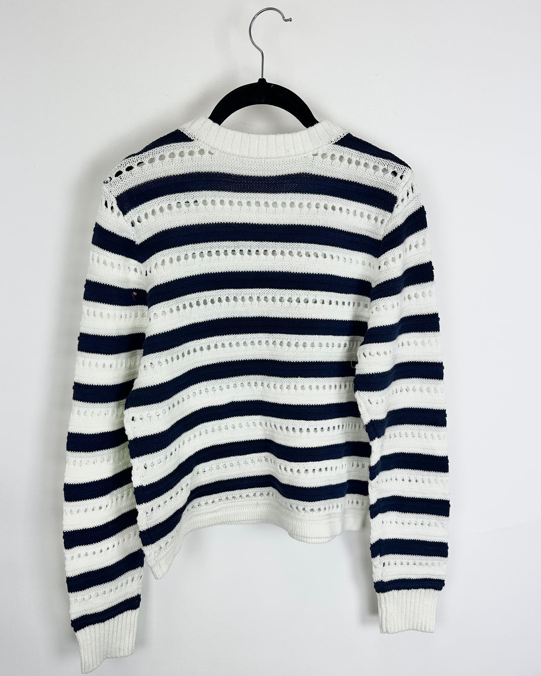 Navy Blue & White Knit Sweater - Size 4/6