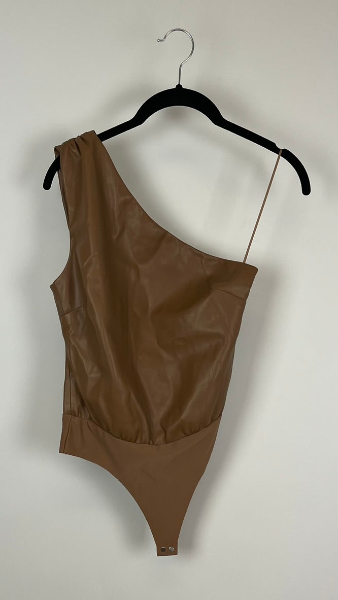 Caramel Brown One Shoulder Bodysuit - Size 0-2 and 2-4