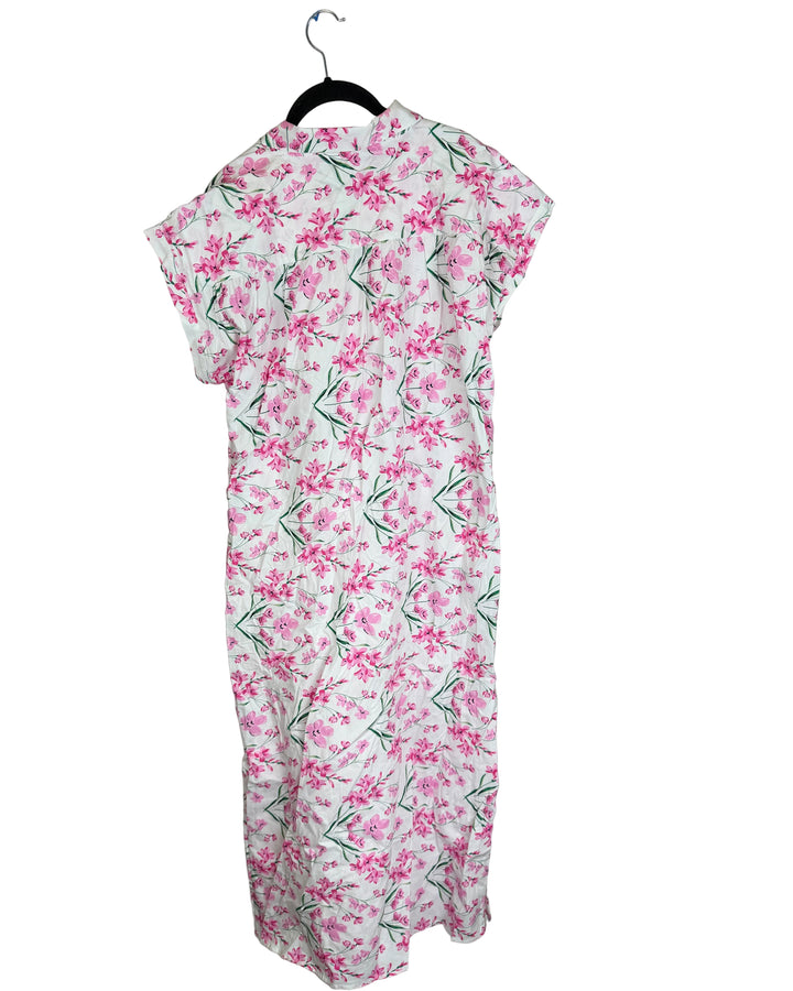 Pink and Green Floral Dress - Size 6/8