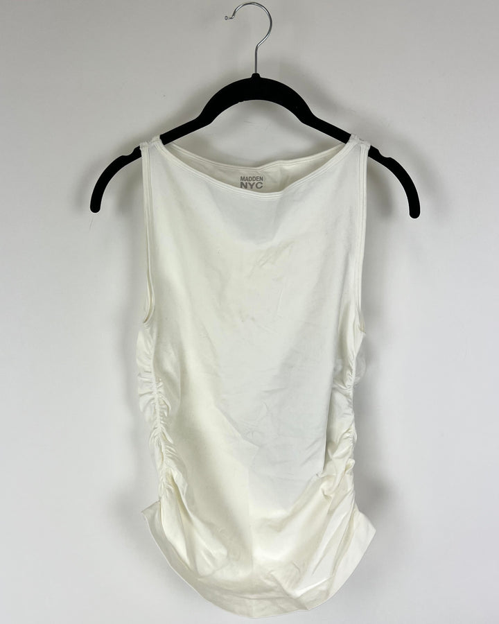 White Boat Neck Top- Medium