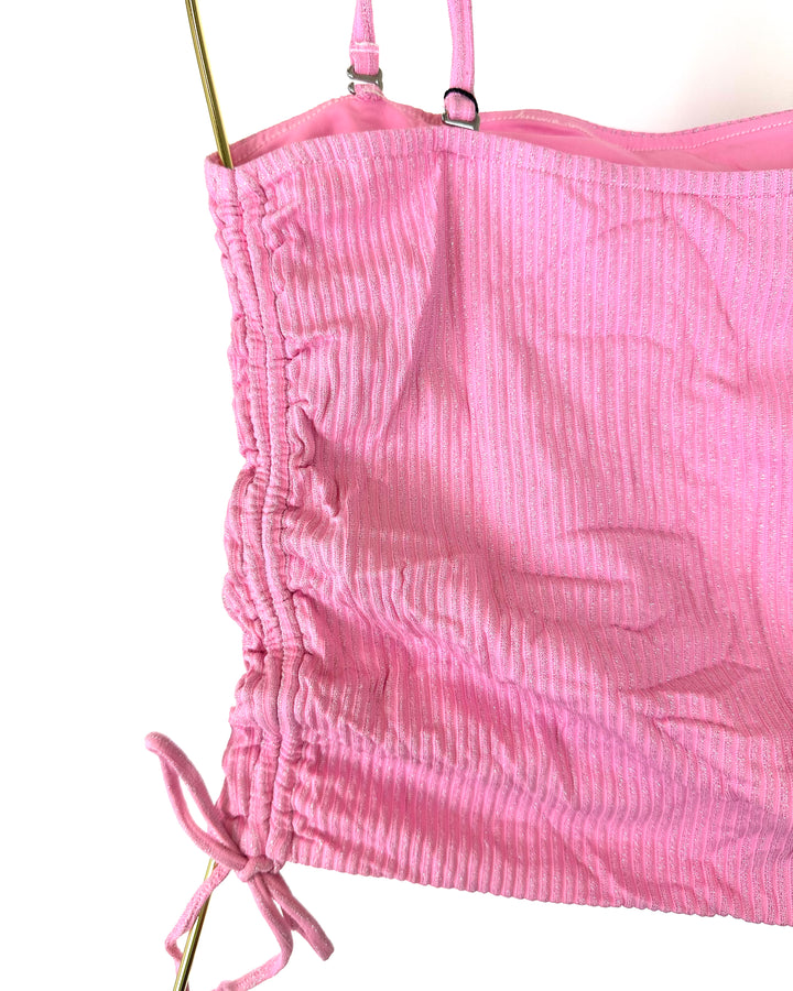 Metallic Pink Swim Top - XS, S, M, XL
