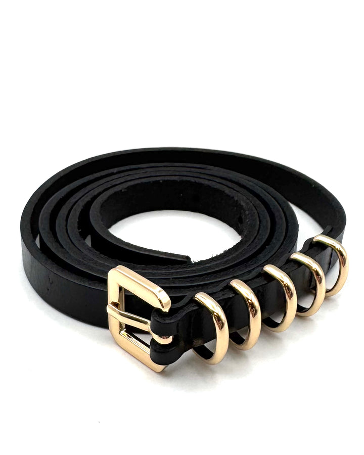 Black and Gold Loop Belt