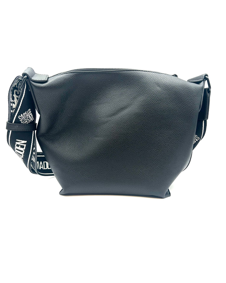 Black Faux Leather Crossbody Bag