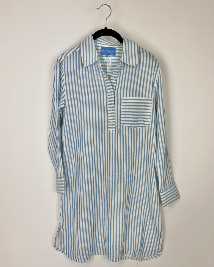 Blue And White Striped Dress - Size 0/2, 12/14 and 16