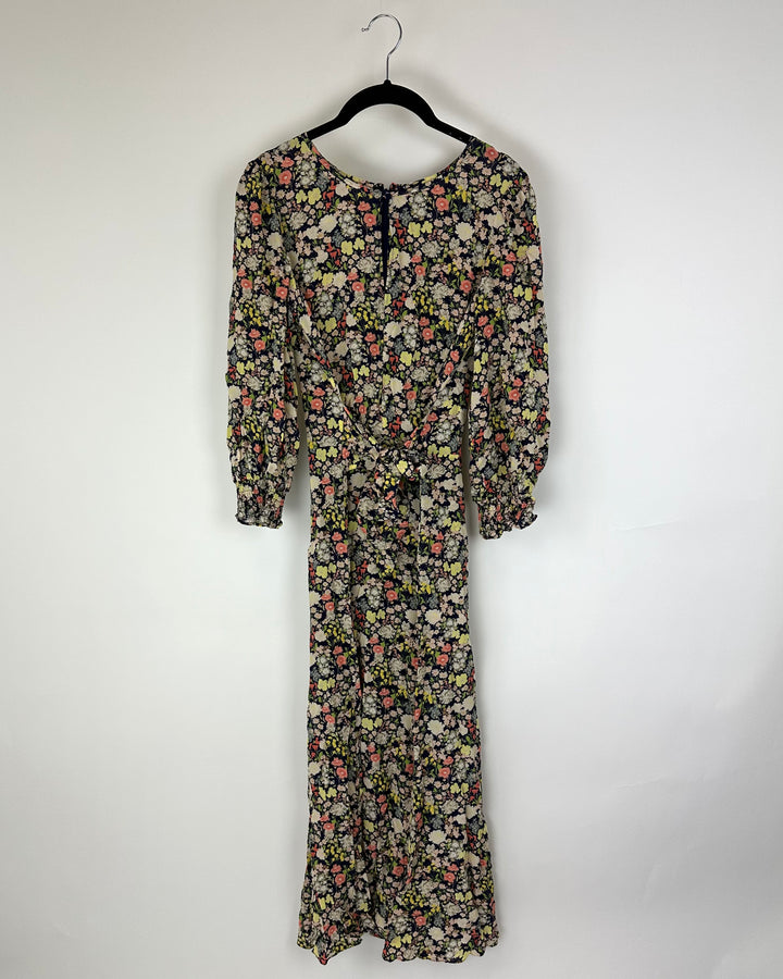 Blue and Multicolor Floral Dress - Size 2/4