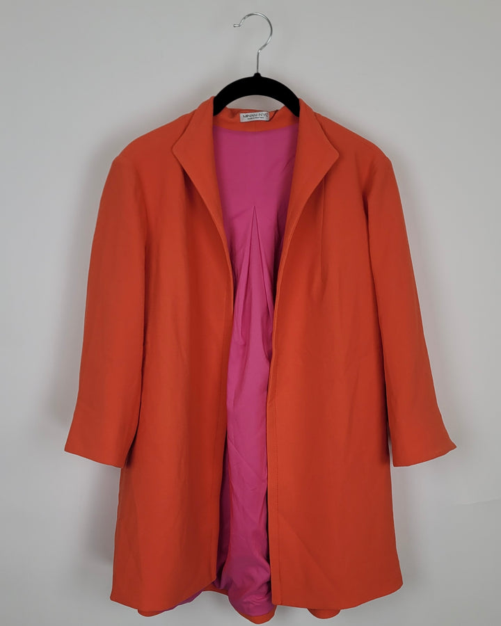 Orange and Pink Draped Blazer - Size 2/4`