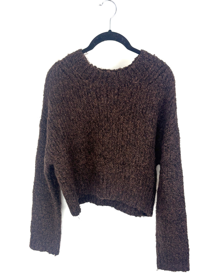 Brown Slouchy Knit Sweater - Extra Small