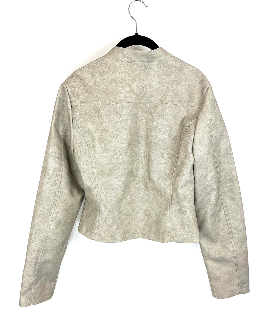 Boohoo Tan Faux Leather Jacket - Size 6