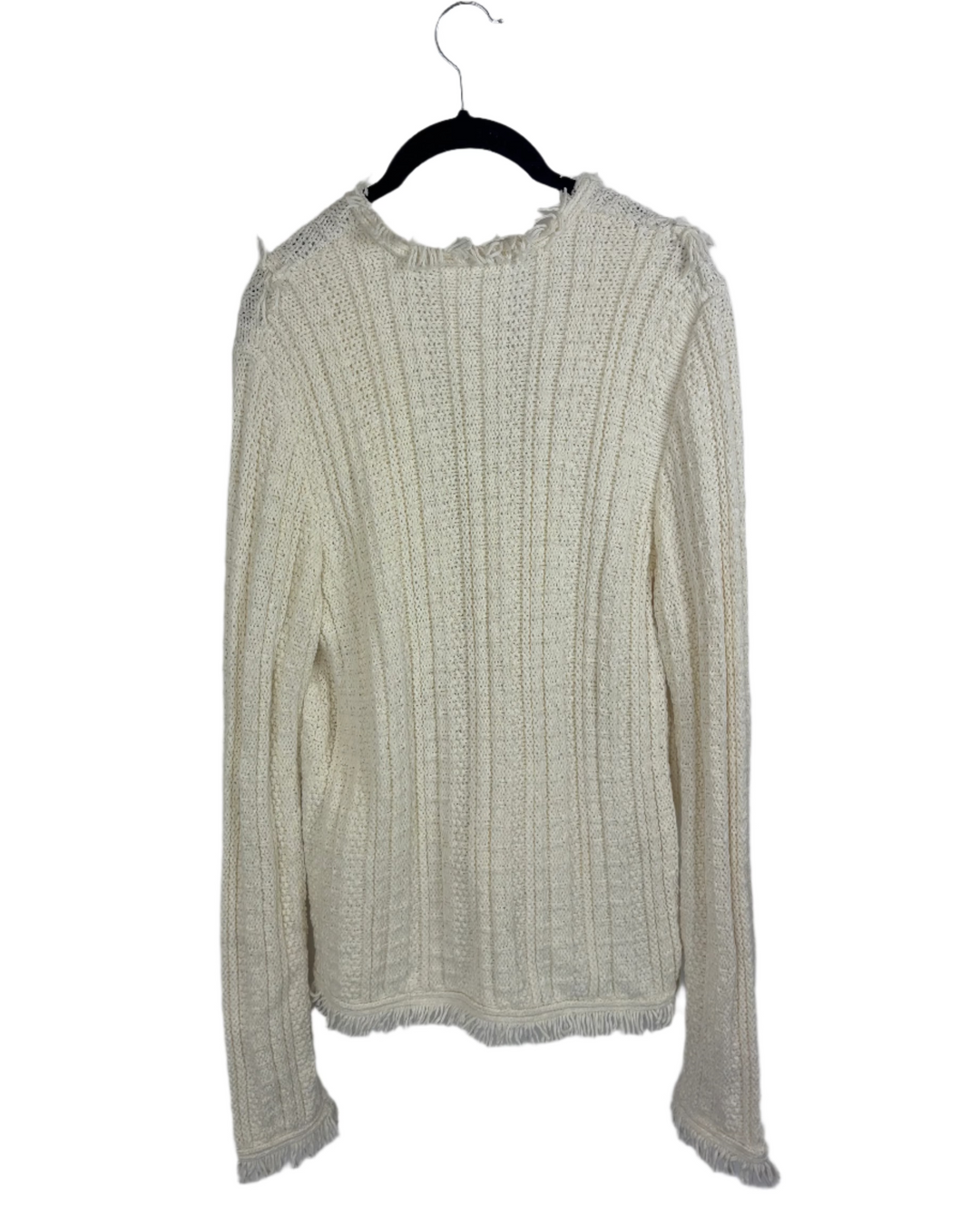 Cream Fringe Cardigan Sweater - Size 6/8