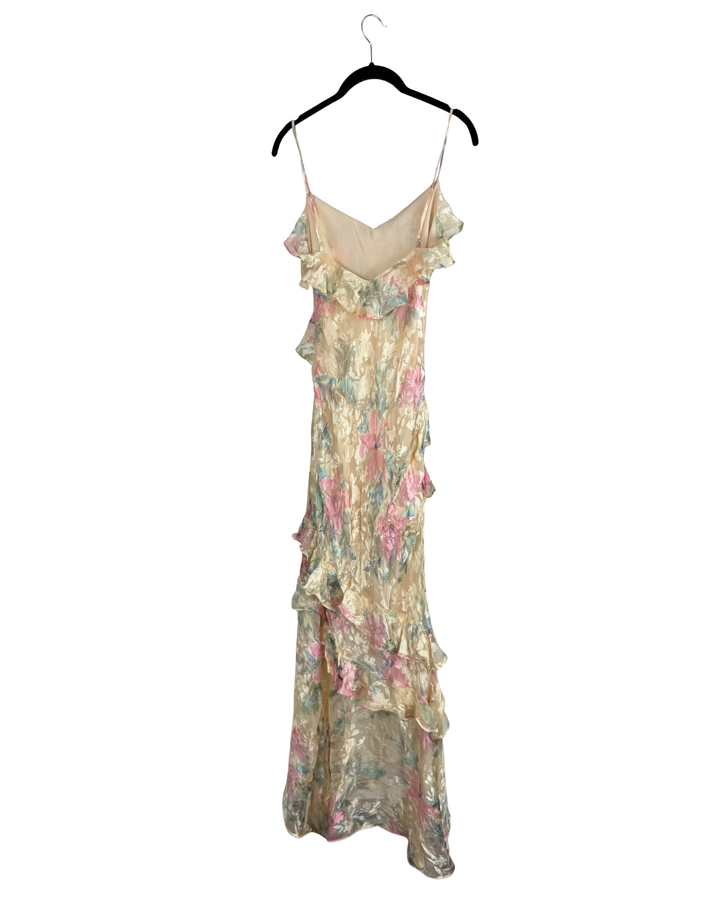 Whimsical Pastel Floral Dress - Size 0/2