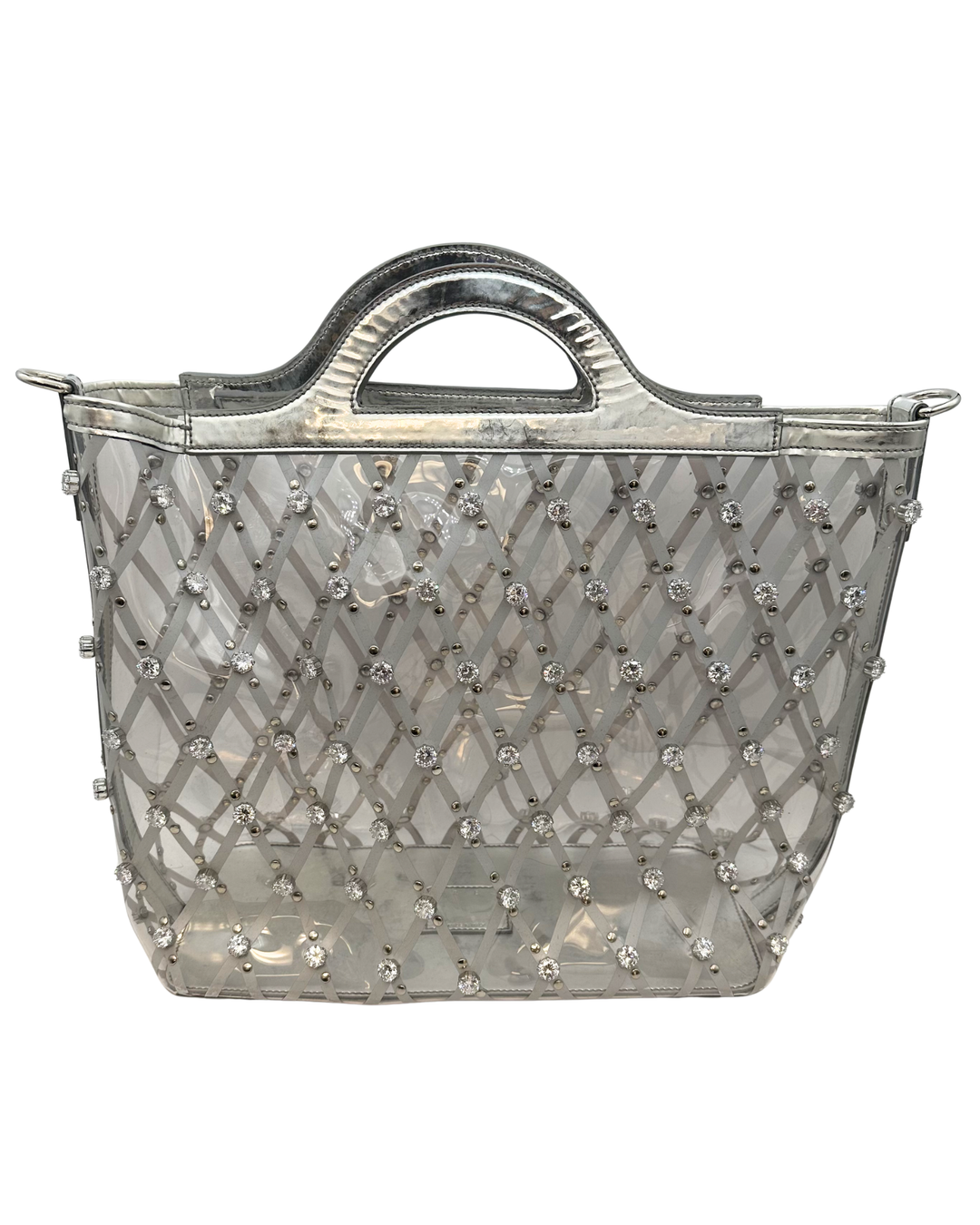 Clear and Silver Gem Stone Tote Bag