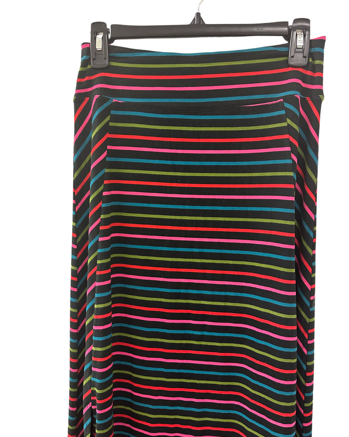 Multi Color Striped Midi Skirt - Small