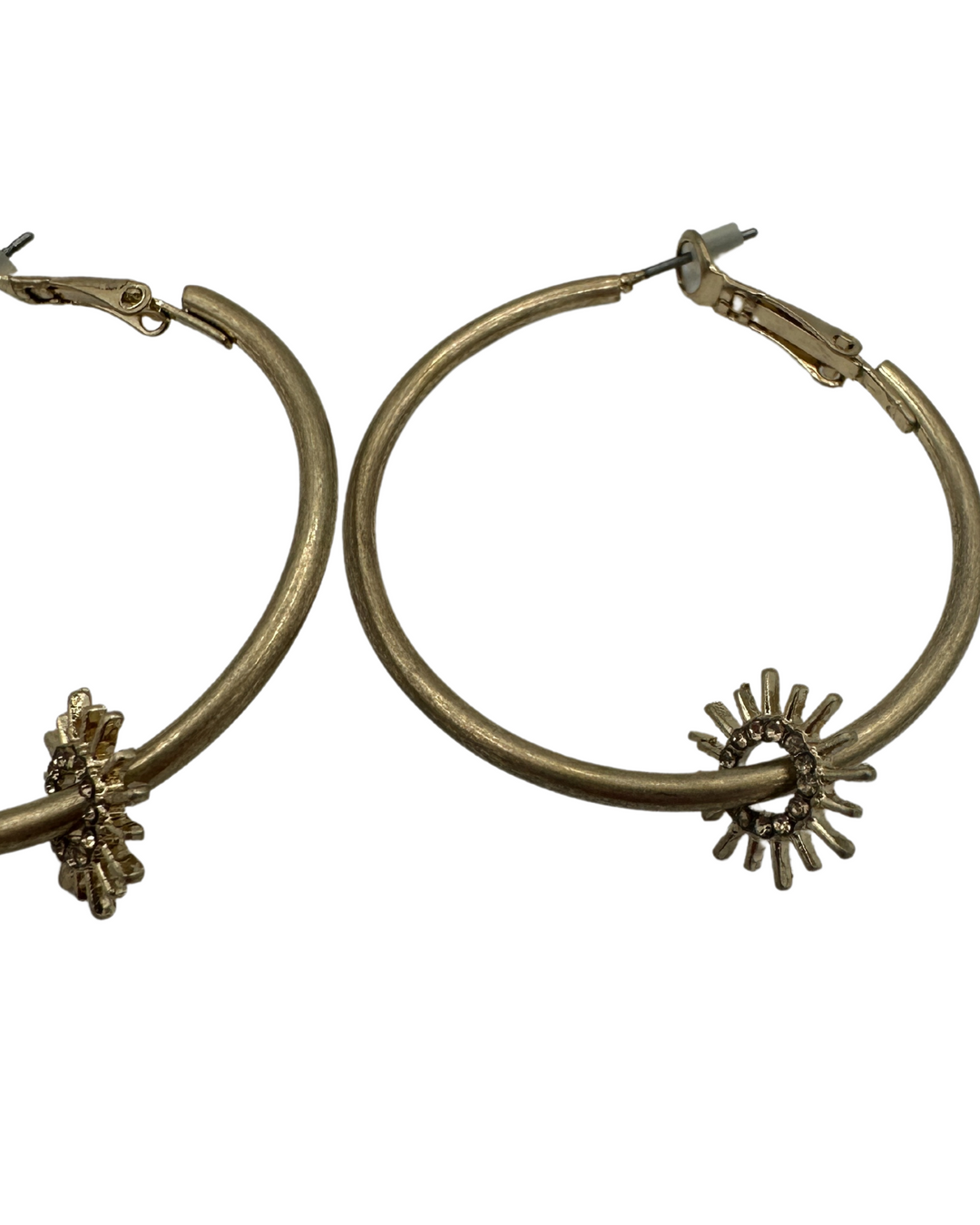 Gold Star Charm Hoops