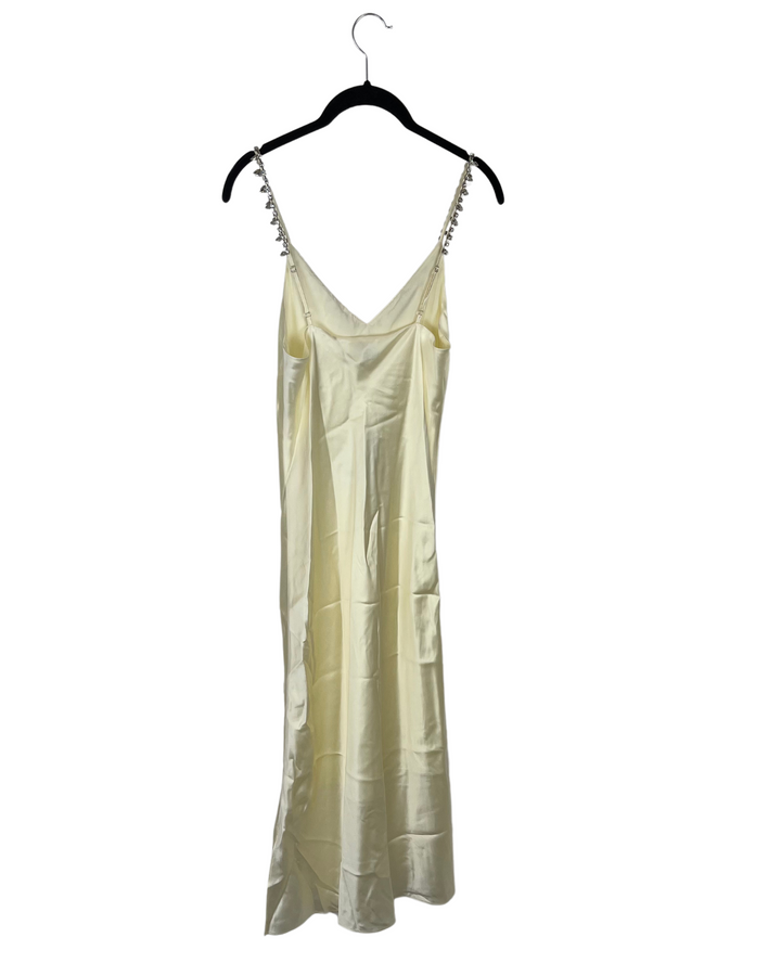 Ivory Silky Finish Slip Dress - Small